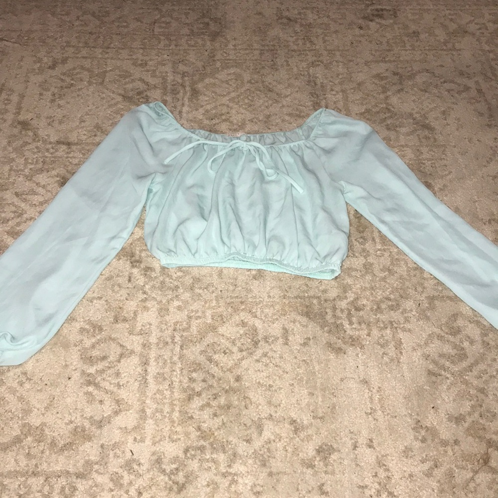 Light blue off the shoulder crop!